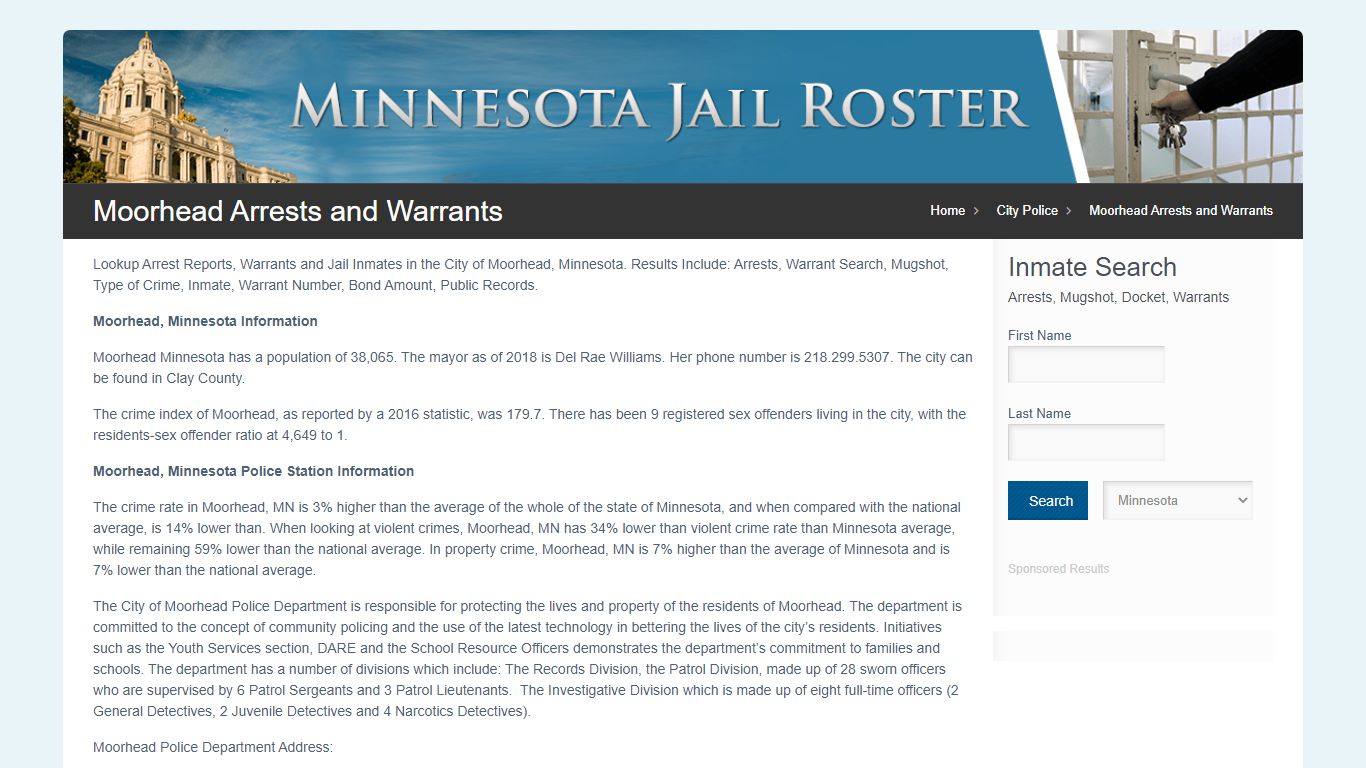 Moorhead Arrests and Warrants | Jail Roster Search