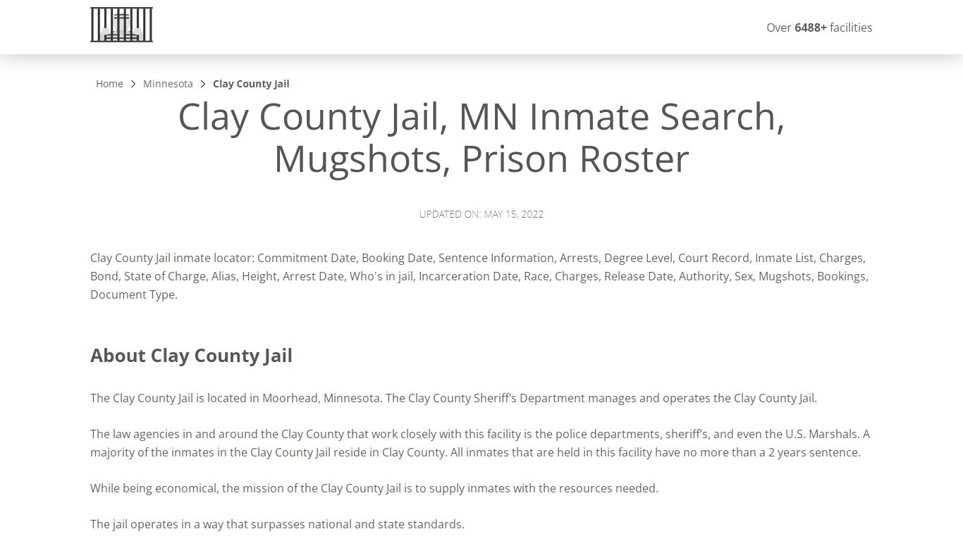 Clay County Jail, MN Inmate Search, Mugshots, Prison Roster